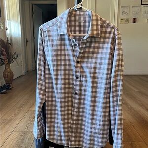 32 Degrees Men's Plaid Button-Soft - Gray and White